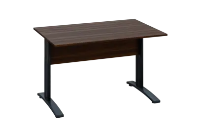 EPK 18 - 12 stůl kancelářský, kovová podnož černá, deska 18 mm, široký 1200 mm, ořech královský